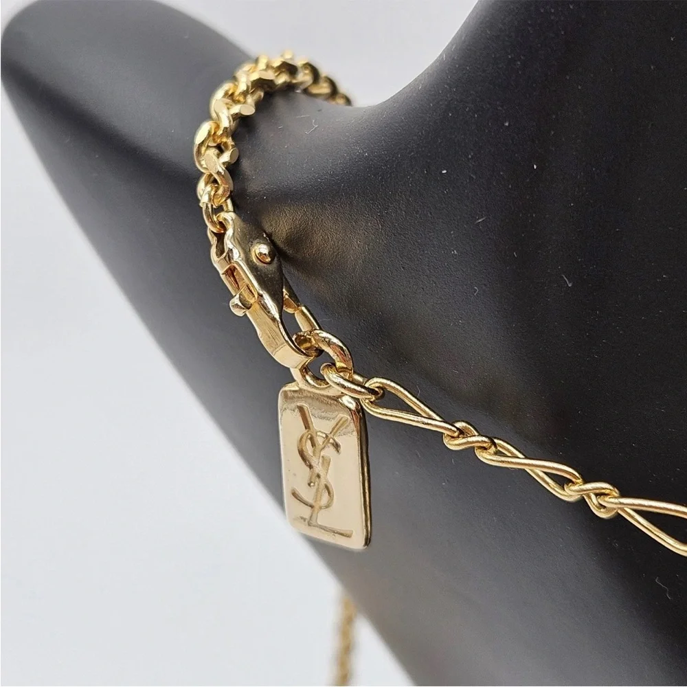 Yves Saint Laurent Gold Geometric Necklace - Picture 7 of 12